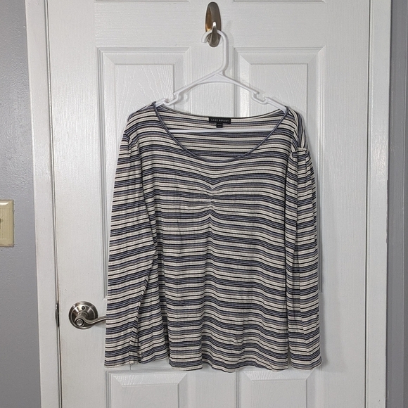 Lane Bryant Ruched Metallic Striped Soft and Cozy Long Sleeve Top‎ Size 22/24 - Picture 1 of 6